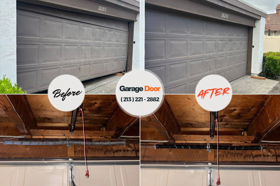 Before and after: garage door repair Ringwood, NJ